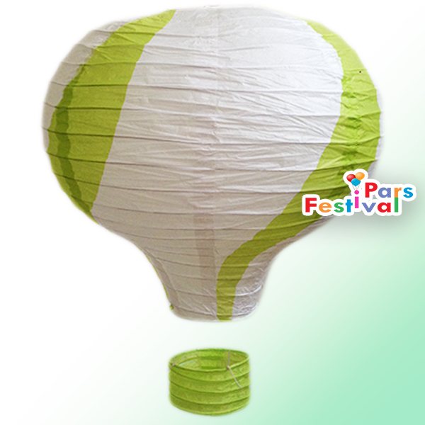 بالن آویزی کاغذی دکوری - طرح آبنباتی - رنگ سبز روشن - قطر 40 سانت 