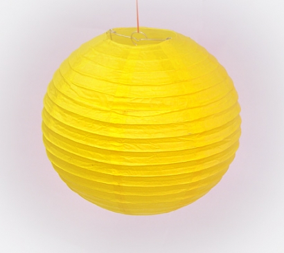 لوستر کاغذی زرد (زرد خورشیدی) - قطر 40 سانت