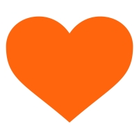 پانج قلب نارنجی 12 عدد - 2.5 اینچ