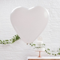 بادکنک سفید ساده (مات) لاتکسی تایلندی (سفید یخچالی) شکل قلب - 12 اینچ -  6 عدد Heart Shape