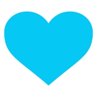 پانج قلب آبی 12 عدد - 2.5 اینچ