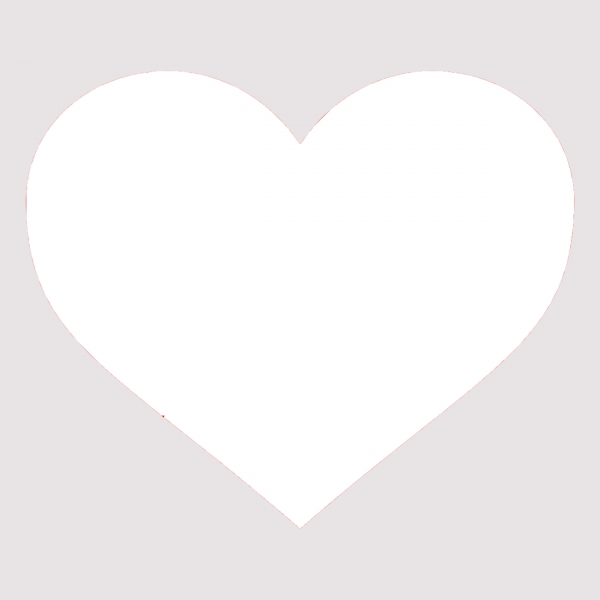 پانج قلب سفید 12 عدد - 2.5 اینچ