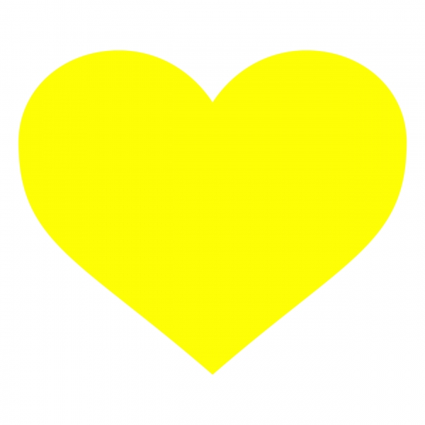 پانج قلب زرد 12 عدد - 2.5 اینچ