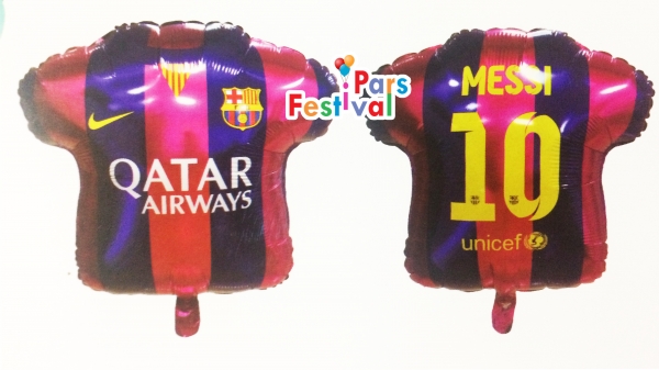 بادکنک فویلی فوتبال تیم بارسلونا طرح لباس (تیشرت) 22 اینچ