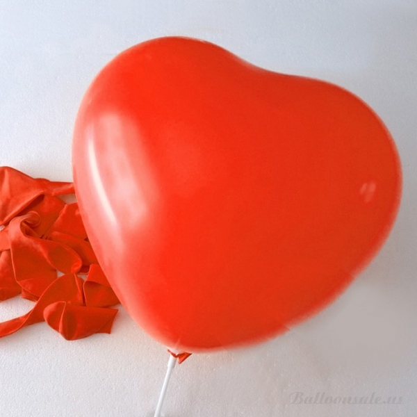 بادکنک قرمز ساده (مات) لاتکسی تایلندی شکل قلب - 12 اینچ - 6 عدد Heart Shape