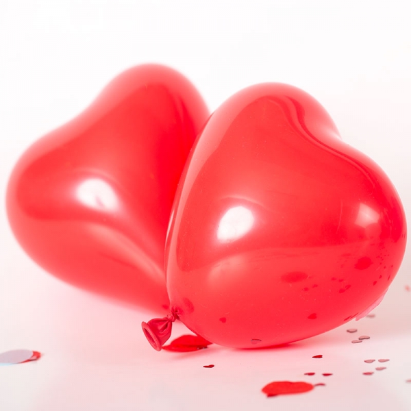 بادکنک قرمز ساده (مات) لاتکسی تایلندی شکل قلب - 12 اینچ - 6 عدد Heart Shape