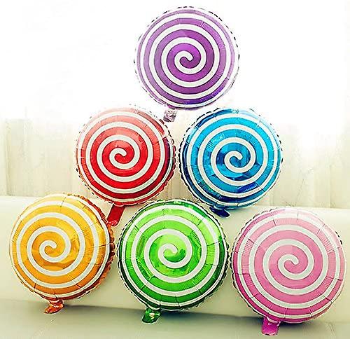 بادکنک فویلی گرد طرح آبنباتی Lollipop - رنگ صورتی کم رنگ - گرد 18 اینچ