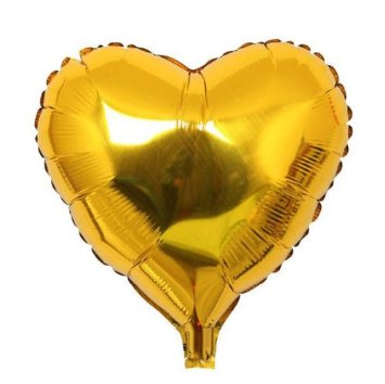 بادکنک فویلی ساده قلبی طلایی - 18 اینچ - 1 عدد