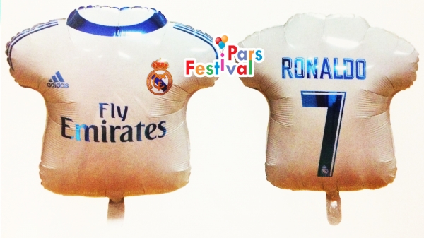 بادکنک فویلی فوتبال تیم رئال مادرید طرح لباس (تیشرت) 22 اینچ