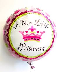 بادکنک فویلی تاج (پرنسس) صورتی دخترانه - تبریک فرزند دختر  A New Little princess - گرد 18 اینچ