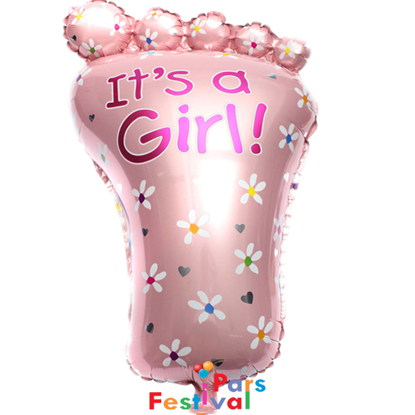 بادکنک فویلی ردپا (قدم) تبریک فرزند دختر It's a Girl