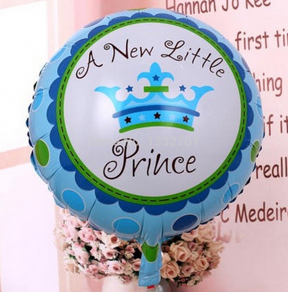 بادکنک فویلی تاج (پرنس) آبی پسرانه - تبریک فرزند پسر  A New Little Prince - گرد 18 اینچ
