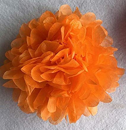 گل کاغذی نارنجی (پام پام-POM POM) - قطر 25 سانت  