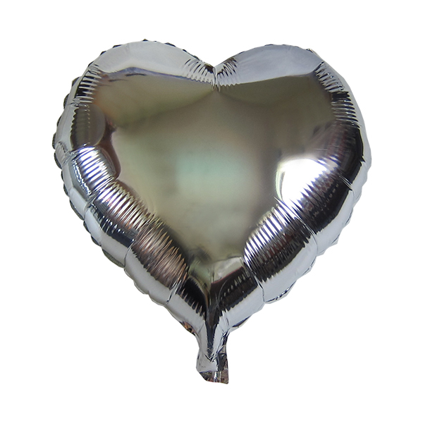 بادکنک فویلی ساده قلبی نقره ای - 18 اینچ - 1 عدد
