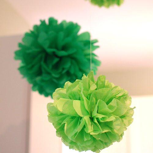 گل کاغذی سبز روشن (سبز سیب ترش)  Apple Green (پام پام-POM POM) - قطر 25سانت  