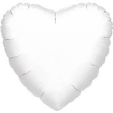 بادکنک فویلی ساده قلبی سفید - 18 اینچ - 1 عدد 