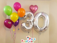 نمونه 380 - دسته بادکنک هلیومی برای تولد 30 سالگی 