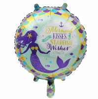 بادکنک فویلی پری دریایی mermaid kisses - طرح بنفش