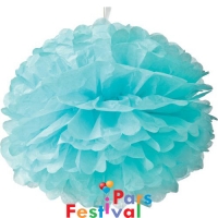 گل کاغذی آبی یخی Ice Blue (پام پام-POM POM) - قطر 25 سانت