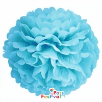 گل کاغذی  آبی کم رنگ (پام پام-POM POM) - قطر 25 سانت