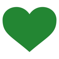 پانج قلب سبز تیره 12 عدد - 2.5 اینچ
