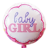 بادکنک فویلی تبریک فرزند دختر 05 - بی بی گرل  Baby Girl- فویلی گرد 18 اینچ 