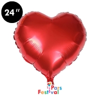  بادکنک فویلی ساده قلبی قرمز - 24 اینچ (60 سانت)