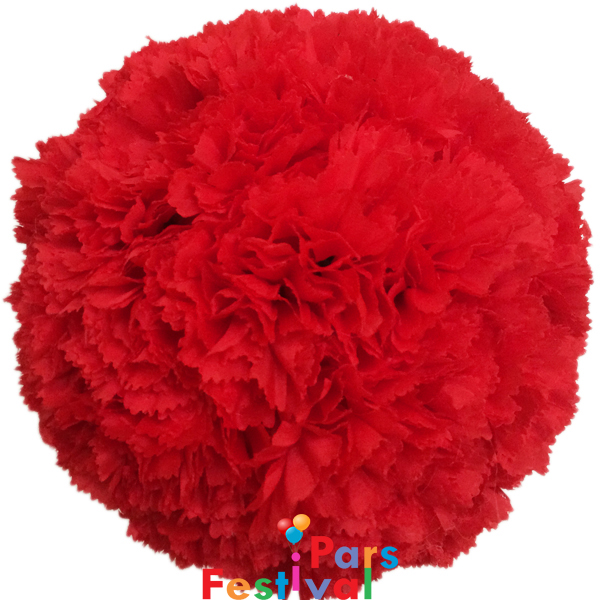 توپ گل میخک برای دکوراسیون - قرمز - قطر 25 سانت