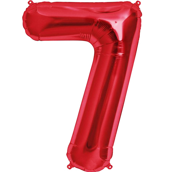 بادکنک فویلی عدد 7 (عدد هفت) قرمز - 40 اینچ - با قابلیت گاز هلیوم - سوپر شیب 