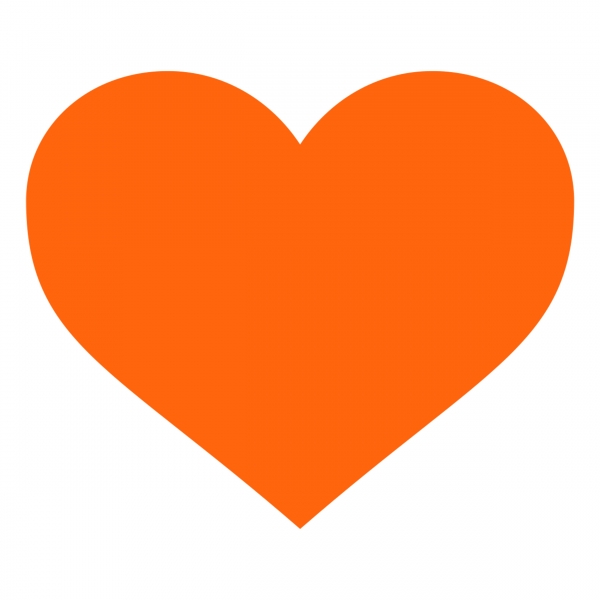 پانج قلب نارنجی 12 عدد - 2.5 اینچ
