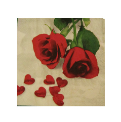 دستمال کاغذی کلاسیک - طرح 10 - طرح گل رز قرمز 20 عدد 