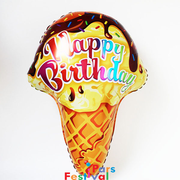 بادکنک فویلی تولد مبارک 22 طرح بستنی - فویلی 