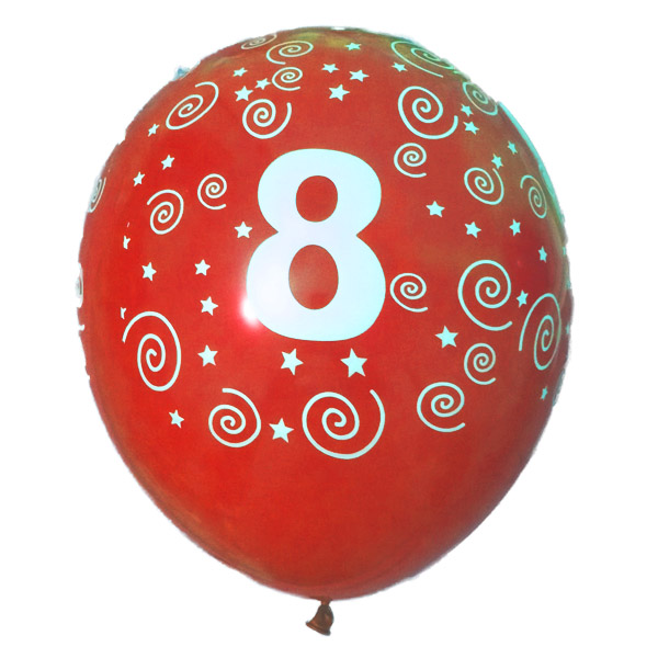بادکنک لاتکسی عدد 8 (عدد هشت) قرمز - 3 عدد