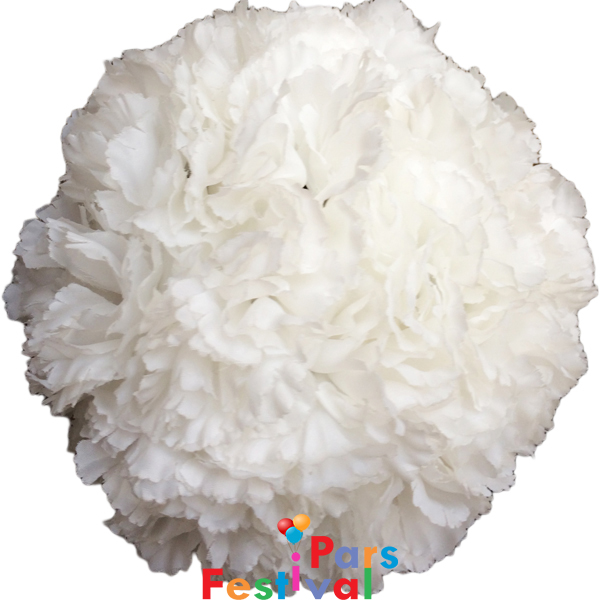 توپ گل میخک برای دکوراسیون  - سفید - قطر 25 سانت