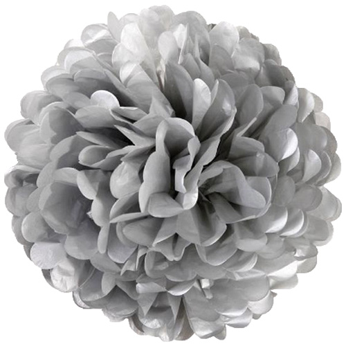 گل کاغذی طوسی (پام پام-POM POM) - قطر 25 سانت  