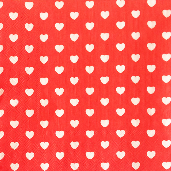 دستمال کاغذی قلب -طرح 11 قلب با زمینه قرمز - 20 عدد  