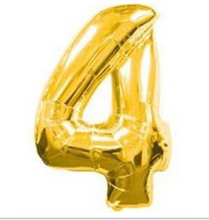 بادکنک فویلی عدد 4 (عدد چهار) طلایی - 40 اینچ - با قابلیت گاز هلیوم - سوپر شیپ ( دارای دو طرح)