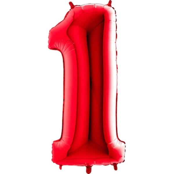 بادکنک فویلی عدد 1 (عدد یک) قرمز - 40 اینچ - با قابلیت گاز هلیوم - سوپر شیب 