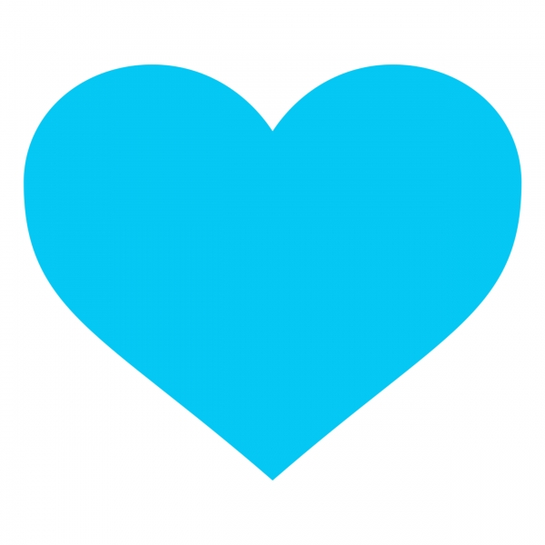 پانج قلب آبی 12 عدد - 2.5 اینچ