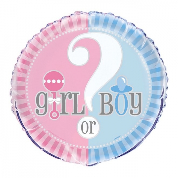 بادکنک فویلی گرد تعیین جنسیت Boy or Girl - مخصوص Baby Shower - سایز 18 اینچ