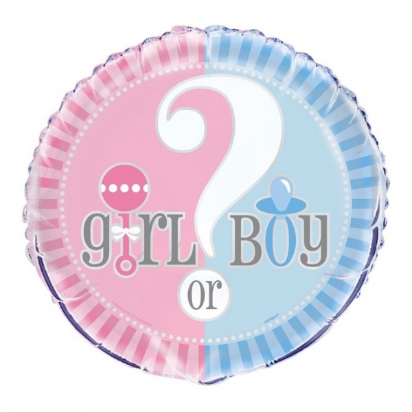 بادکنک فویلی گرد تعیین جنسیت Boy or Girl - مخصوص Baby Shower - سایز 18 اینچ
