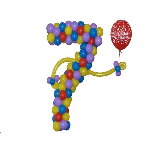 آموزش ساخت عدد 7 (عدد هفت) با بادکنک - بادکنک آرایی