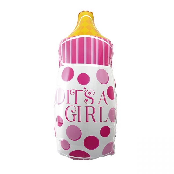 بادکنک فویلی شیشه شیر فرزند دختر 30 اینچ -  It's a Girl