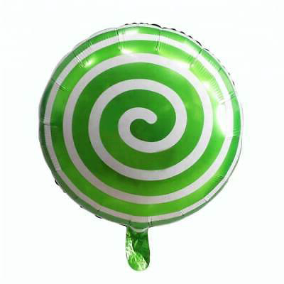 بادکنک فویلی گرد طرح آبنباتی Lollipop - رنگ سبز - گرد 18 اینچ