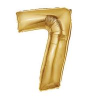 بادکنک فویلی عدد 7 (عدد هفت) طلایی - 40 اینچ - با قابلیت گاز هلیوم -  سوپر شیپ